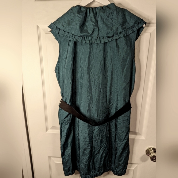 Urban Mango teal blue ruffle front dress with elastic belt size large - Picture 3 of 11